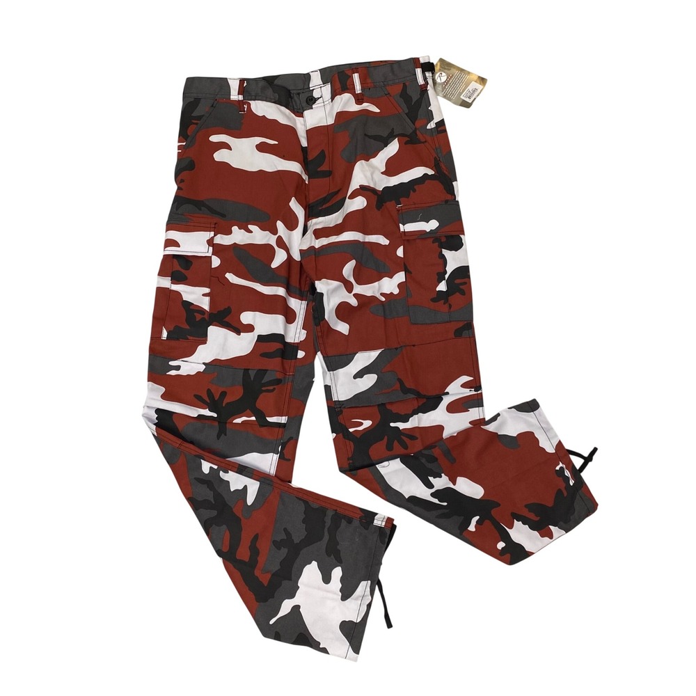 Rothco 7915 Red Camo BDU Cargo Pants Large 35 39 Tactical NWT